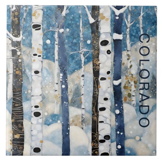 Custom Blue Aspen Forest Colorado Tegeltje (Voorkant)