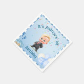 Custom Blue Baby Boy Party Napkin Set Servet (Hoek)
