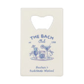 Custom Blue Bachelorette Party Favoriet Flesopener Creditkaart Flessenopener (Voorkant)