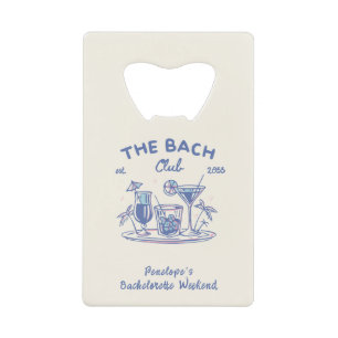Custom Blue Bachelorette Party Favoriet Flesopener Creditkaart Flessenopener