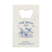 Custom Blue Bachelorette Party Favoriet Flesopener Creditkaart Flessenopener (Achterkant)