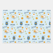 Custom Blue Basketball Hoop en Jersey Inpakpapier Vel (Voorkant)