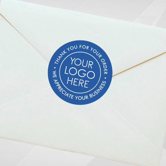 Custom Blue Bedankt Sticker met Logo