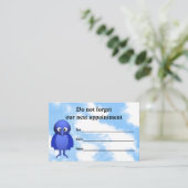 Custom Blue Bird Afsprakenkaartje (Staand voorkant)