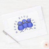 Custom Blue Birds Rechthoekige Sticker (Envelop)