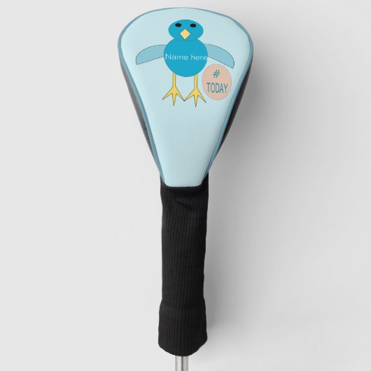Custom Blue Birthday Boy Chick Golf Driver Hoesje Golfheadcover (Voorkant)