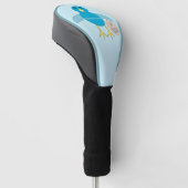 Custom Blue Birthday Boy Chick Golf Driver Hoesje Golfheadcover (Schuin)