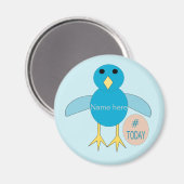 Custom Blue Birthday Boy Chick Magnet (Voorkant / Achterkant)