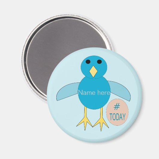 Custom Blue Birthday Boy Chick Magnet (Voorkant / Achterkant)