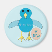Custom Blue Birthday Boy Chick Magnet (Voorkant)