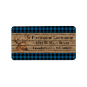 Custom Blue Black Country Check Tartan Pattern Etiket (Voorkant)