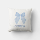 Custom Blue Bow Coquette Esthetische Gingham Jonge Kussen (Voorkant)