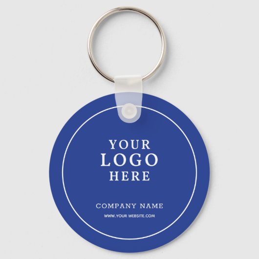 Custom Blue Business Logo Qr Code Promotional Sleutelhanger (Voorkant)