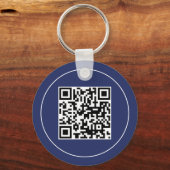 Custom Blue Business Logo Qr Code Promotional Sleutelhanger (Achterkant)