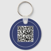 Custom Blue Business Logo Qr Code Promotional Sleutelhanger (Achterkant)