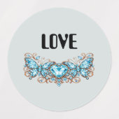 Custom Blue Butterflies Love Valentine Day Gift Labels (Design 2)