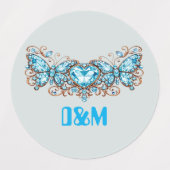 Custom Blue Butterflies Love Valentine Day Gift Labels (Design 1)