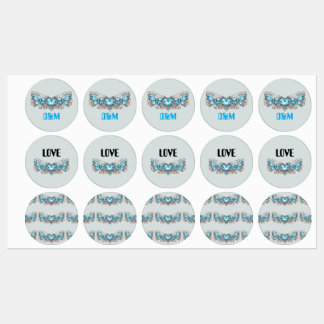 Custom Blue Butterflies Love Valentine Day Gift Labels