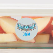 Custom Blue Butterflies Love Valentine Day Gift Labels (Aangebracht)