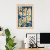 CUSTOM Blue Butterfly & Cloud Pattern Art Poster (Thuiskantoor)