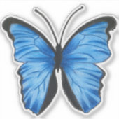Custom Blue Butterfly Sticker (Voorkant)