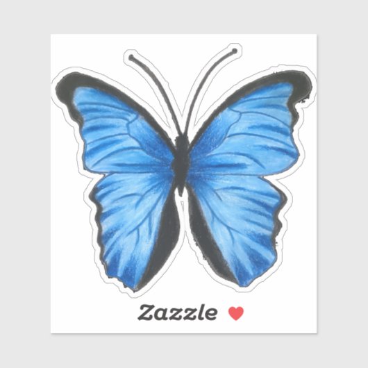 Custom Blue Butterfly Sticker (Vel)