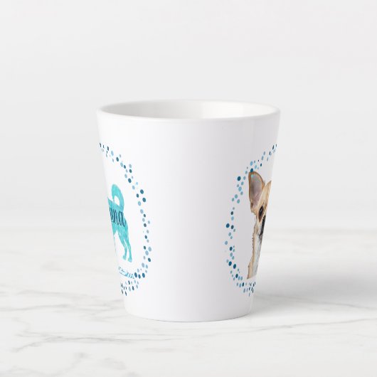 Custom Blue Chihuahua Mug Photo Personalized Latte Mok (Voorkant)