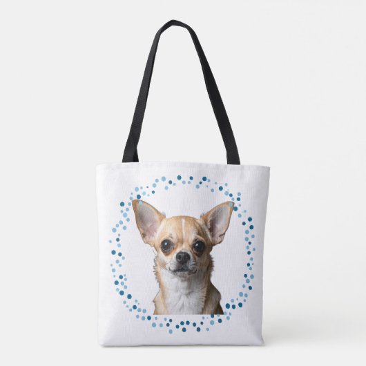 Custom Blue Chihuahua Tote Bag Photo Personalized (Achterkant)