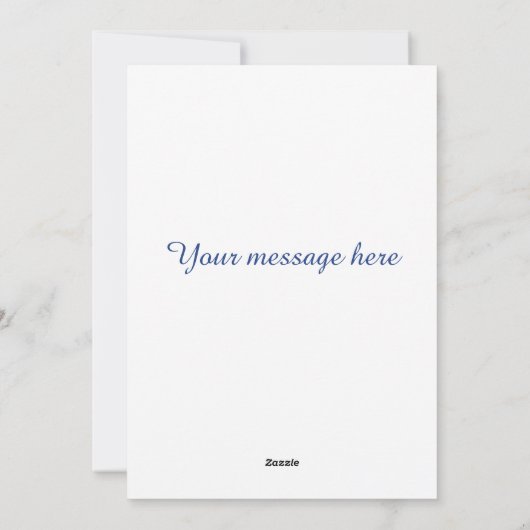 Custom Blue Christmas Ornament Holiday Note Kaart (Achterkant)