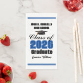 Custom Blue Class of 2026 Graduation Party Servet (Insitu)