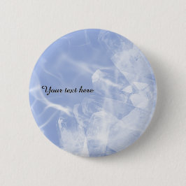 Custom blue crystal badge ronde button 5,7 cm