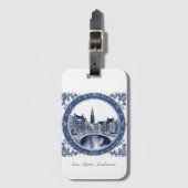 Custom Blue Delft Amsterdam Souvenir Bagagelabel (Voorkant (verticaal))