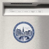 Custom Blue Delft Amsterdam Souvenir Magneet (Insitu (Vaatwasser))