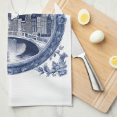 Custom Blue Delft Amsterdam Souvenir Theedoek (Quarter Fold)