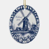 Custom Blue Delft Holland Souvenir Keramisch Ornament (Rechts)