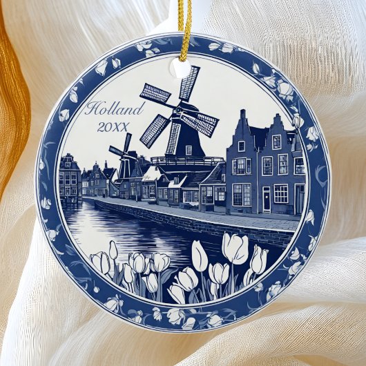 Custom Blue Delft Holland Souvenir Keramisch Ornament