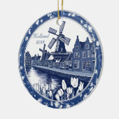 Custom Blue Delft Holland Souvenir Keramisch Ornament (Links)