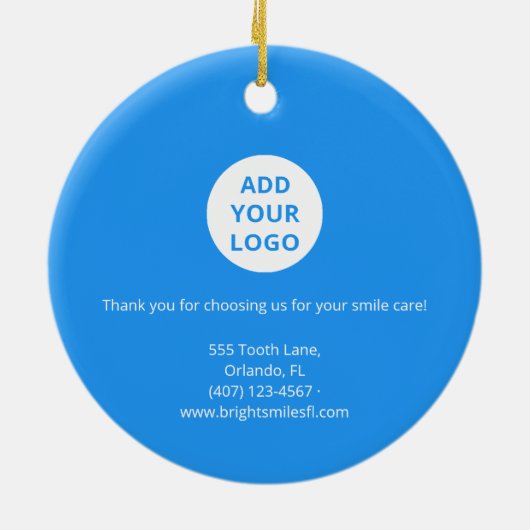Custom Blue Dental Practice Ornament (Achterkant)