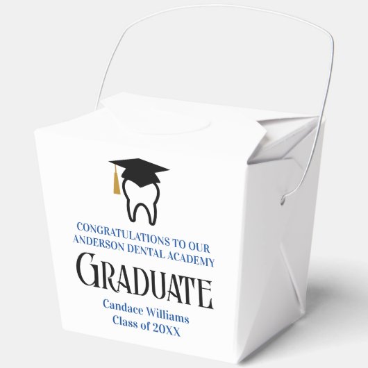 Custom Blue Dental School Graduation Party Bedankdoosjes (Voorkant)