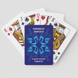 Custom Blue Dreidel Hanukkah Pokerkaarten