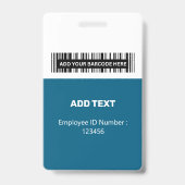 Custom Blue Employee Photo, Bar Code, Logo, Name B Badge (Achterkant)