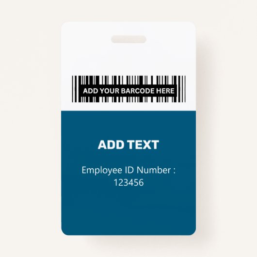 Custom Blue Employee Photo, Bar Code, Logo, Name B Badge (Achterkant)