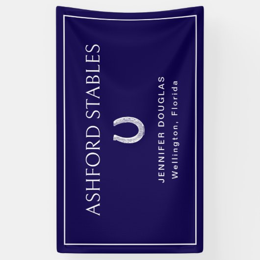 Custom Blue Equestrian Stall Horse Show Spandoek (Verticaal)