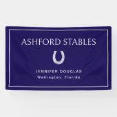 Custom Blue Equestrian Stall Horse Show  Spandoek (Horizontaal)