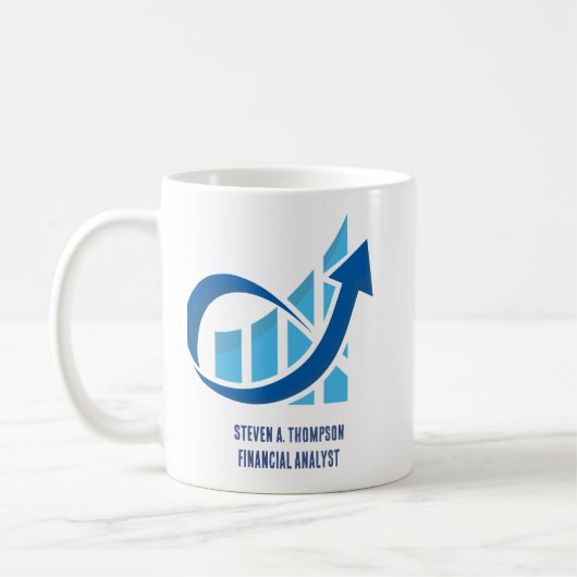 Custom Blue Finance Mug Koffiemok (Links)