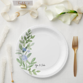 Custom Blue Floral bruiloft douche Bord
