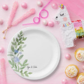 Custom Blue Floral bruiloft douche Bord (Feest)