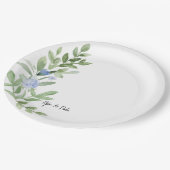 Custom Blue Floral bruiloft douche Bord (Gekanteld)