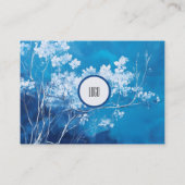 Custom Blue Floral Standard, 3,5 inch x 2,0 inch B Visitekaartje (Achterkant)