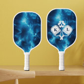Custom Blue Galaxy Pickleball Paddle met Initialen